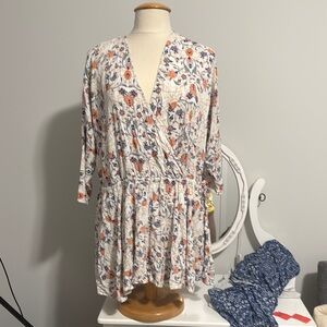 Free People Floral Wrap shirt